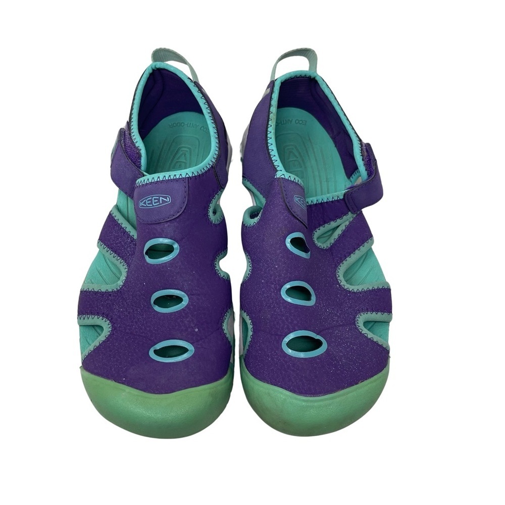 KEEN Aqua Stop Water Shoes Sandals Size 5 Purple/Green Adjustable Strap